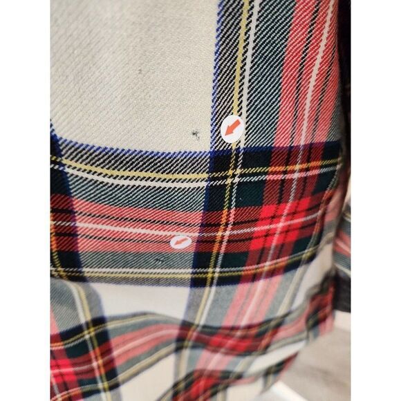 Vintage Mod Red White Plaid Reversible Patent Vinyl Raincoat Wool Swing Coat - Picture 10 of 13